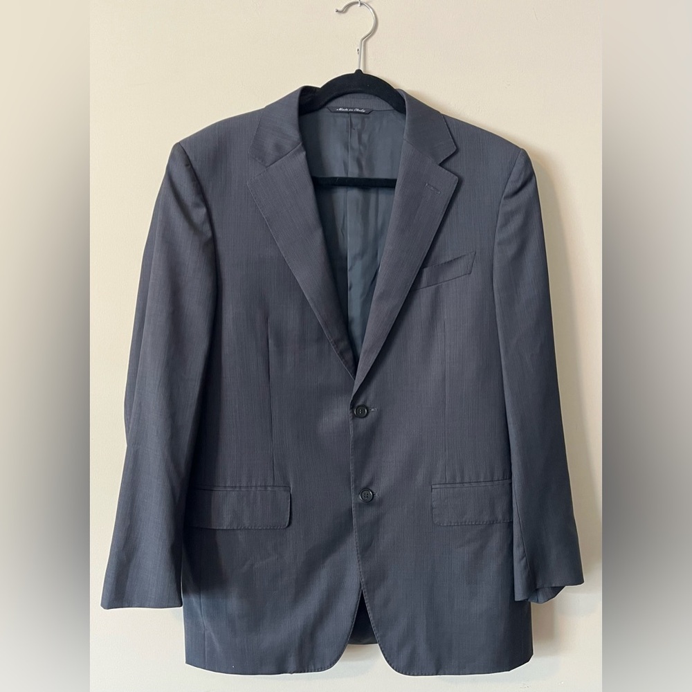 Canali Dark Grey Wool Blazer Jacket Men’s Size EU 50 / US Size 40